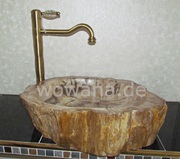 Holzwaschbecken aus fossilem Holz Unikat 